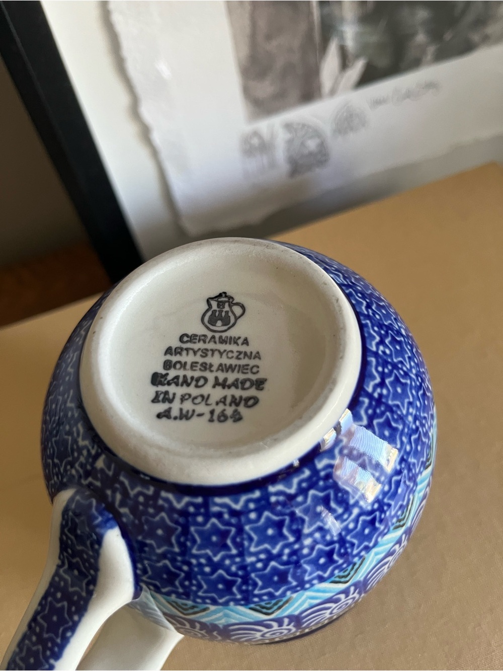 Ceramica Blue Aztec Sky Polish Pottery Mug 16 oz. - Picture 5 of 5